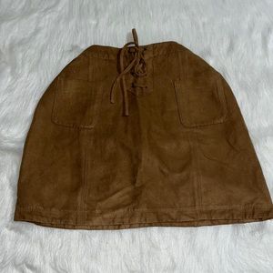 Hollister Suede Style Laced Up Skirt Size 5 EUC